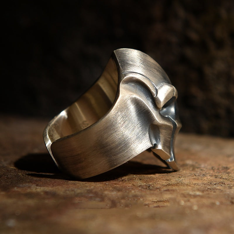 Wholesale 925 ring men's single ring retro trendy brand personality skull ring open ring handmade jewelry